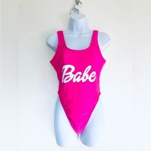Babe Bachelorette Hot Pink Swimsuit